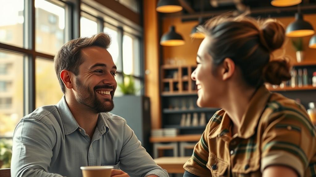 שיחה מעניינת בין שני אנשים בבית קפה