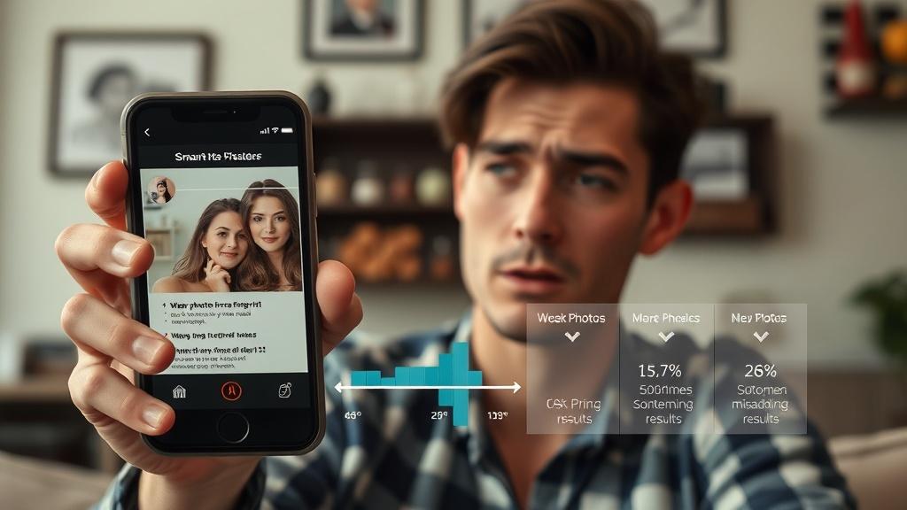 אדם מגלה את החסרונות של Smart Photos בטינדר