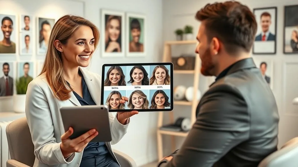 הדגמה של היחס האידיאלי בין סוגי הבעות פנים בתמונות פרופיל