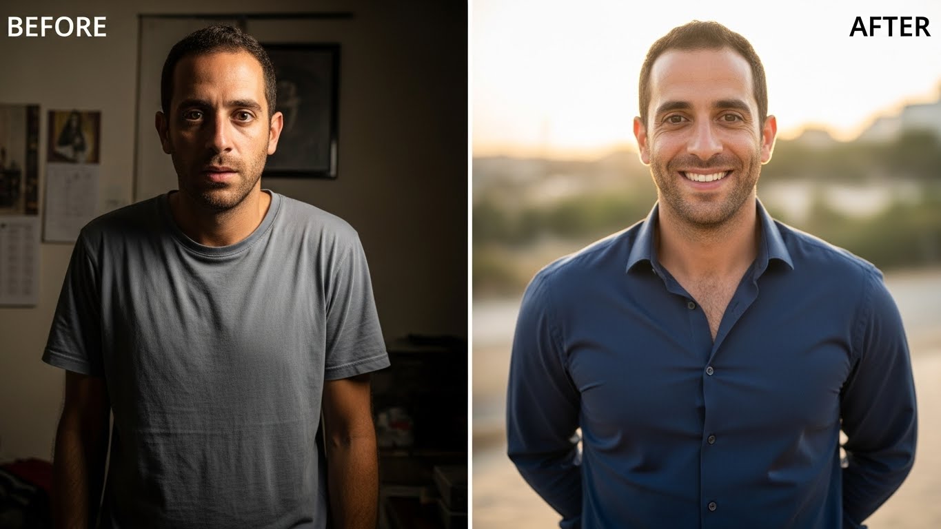 ההבדל בין צילום חובבני למקצועי - אותו אדם, תוצאות שונות לחלוטין