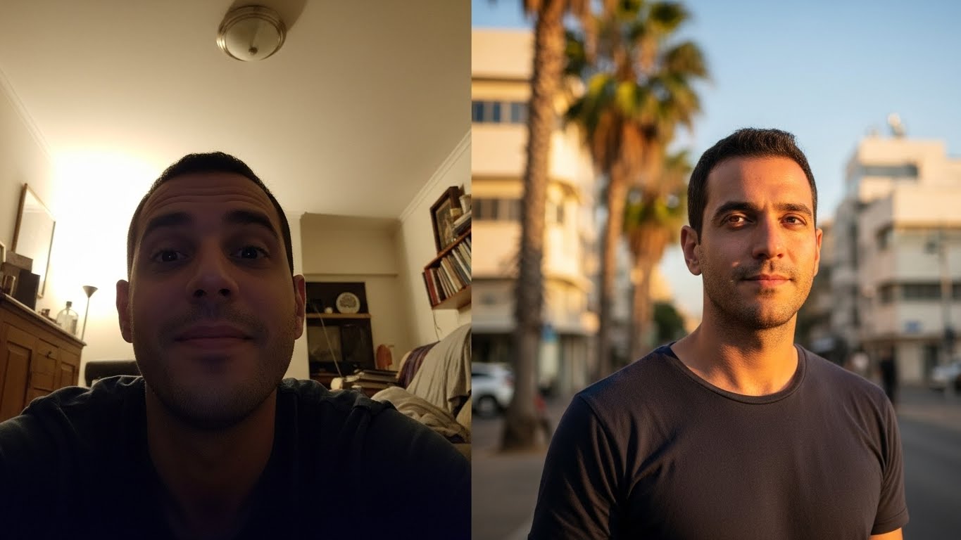 ההבדל בין צילום חובבני לצילום מקצועי - אותו אדם, תוצאה שונה לחלוטין