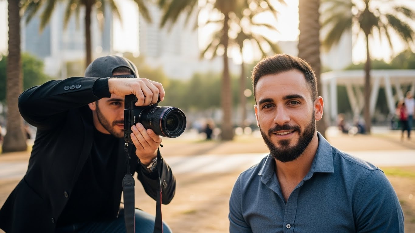 הזווית האידיאלית לצילום פרופיל - 15-30 מעלות מעל גובה העיניים ליצירת מראה מושך וטבעי