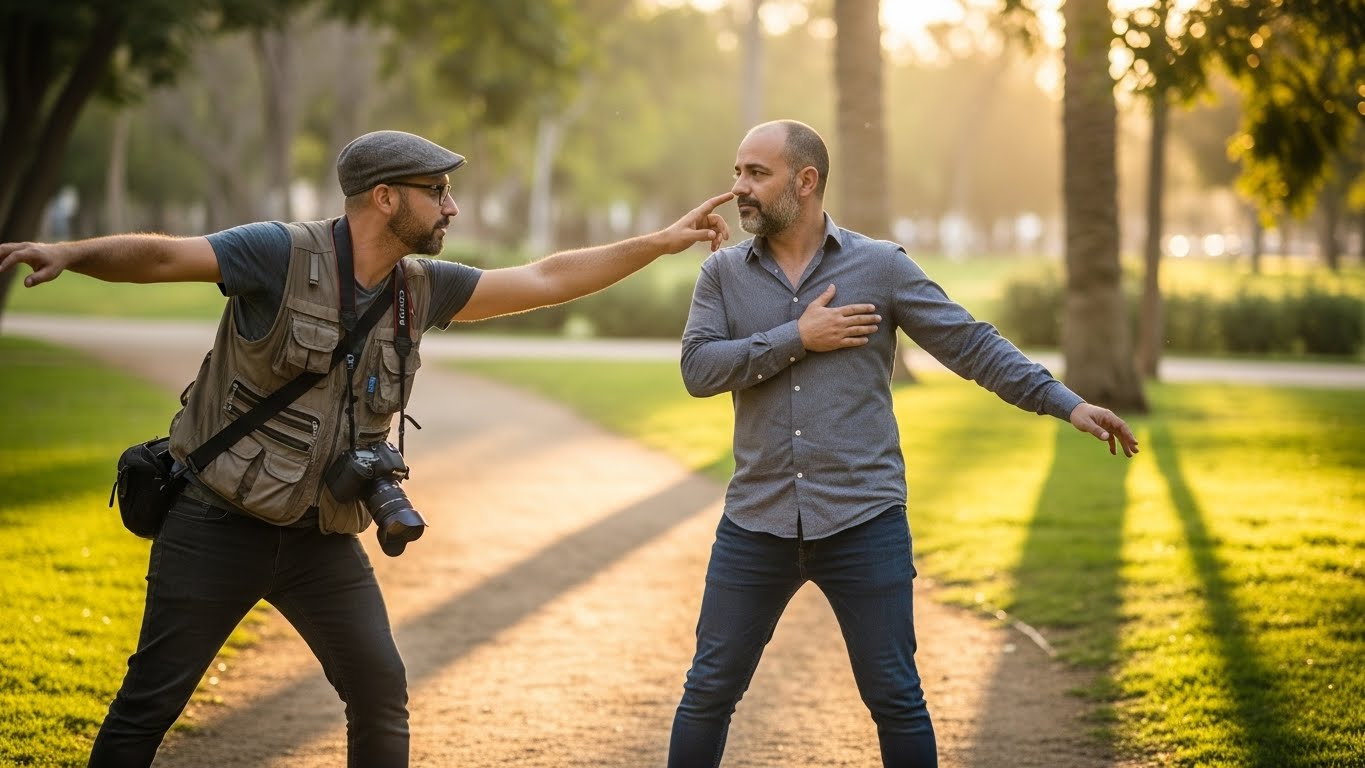 הכוונה מקצועית במהלך צילום - איך תנוחת גוף נכונה משנה את כל התמונה