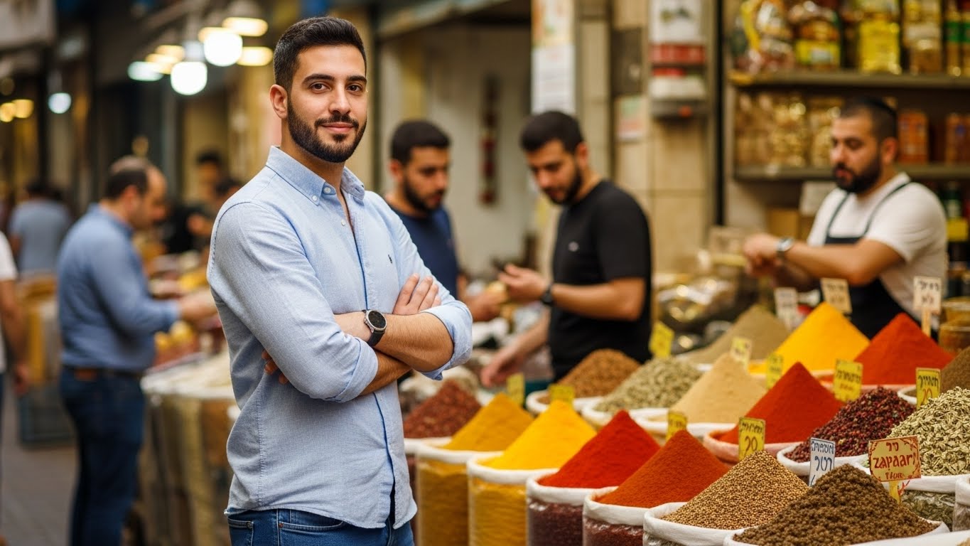 צילום בשוק מחנה יהודה - רקע צבעוני ותוסס לפרופיל דייטינג ייחודי