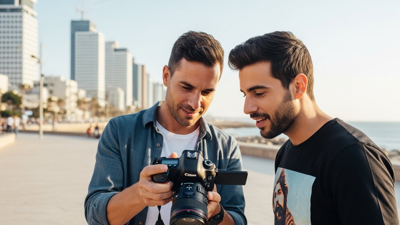 צלם מקצועי לצילום תמונות לטינדר עובד עם לקוח ישראלי - תהליך שיתופי ומקצועי