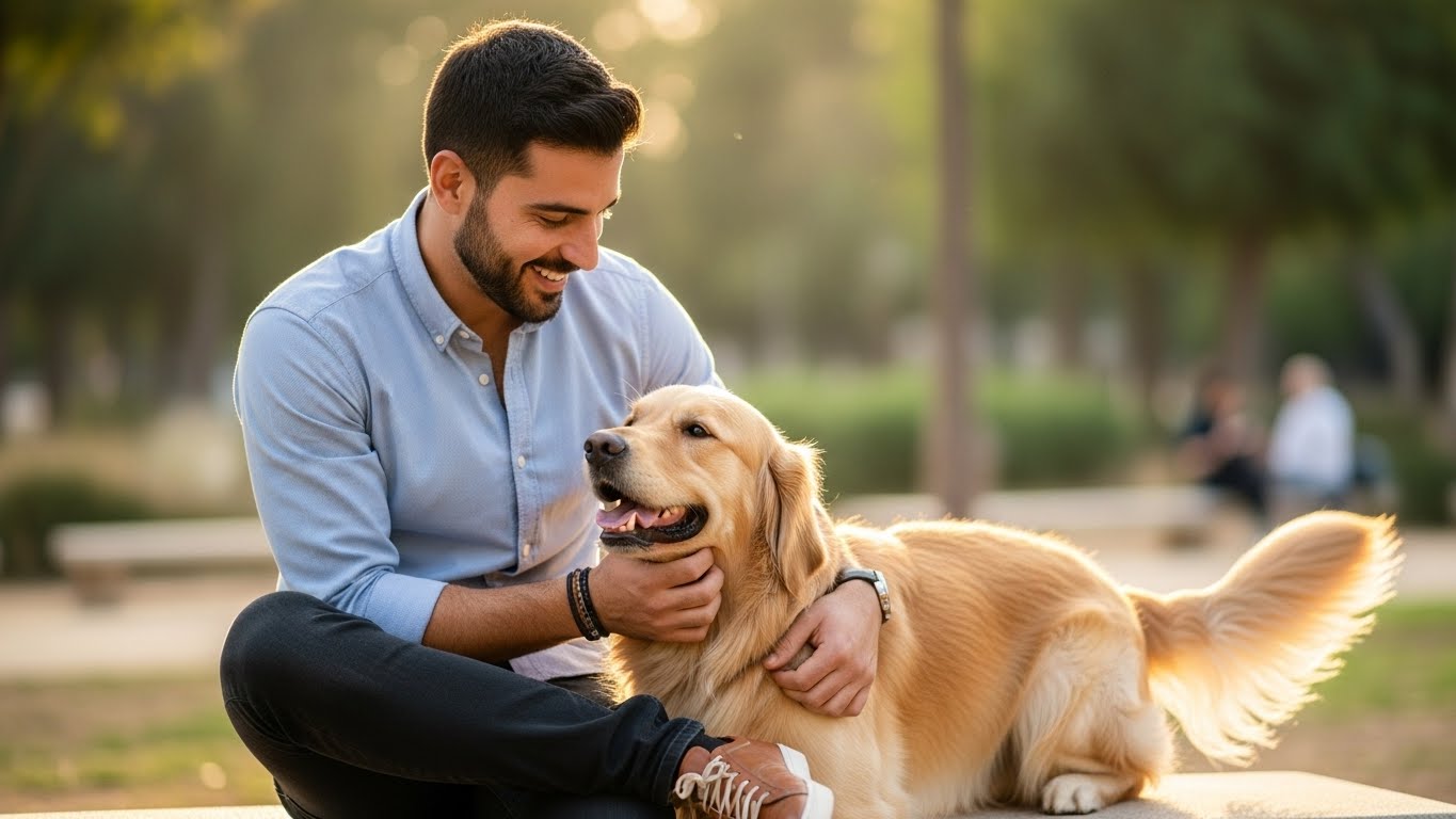 תמונה עם חיה מחמד מראה את הצד הרגיש - איזון מושלם בין חוזק לרגישות