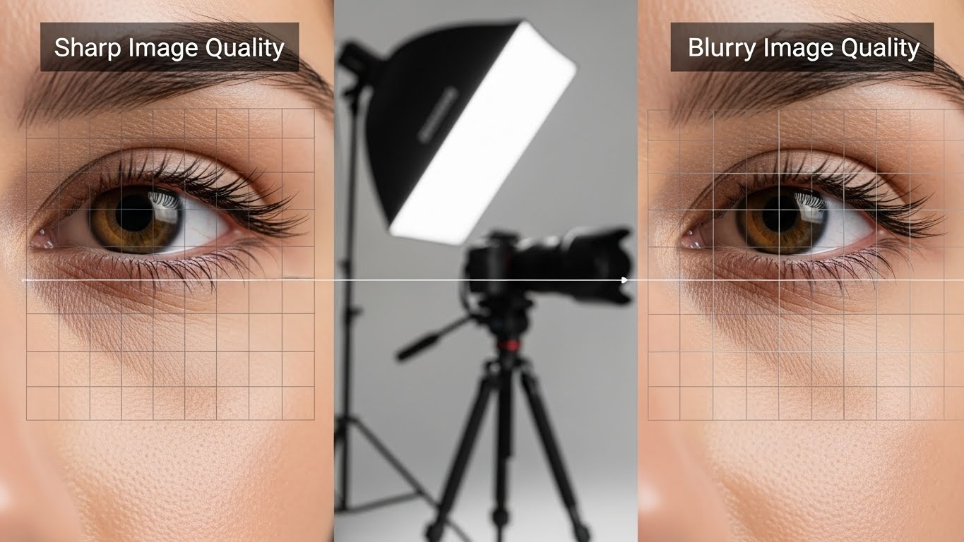 השוואת חדות פרטי פנים - איכות אופטימיזציה נכונה מול דחיסה גרועה