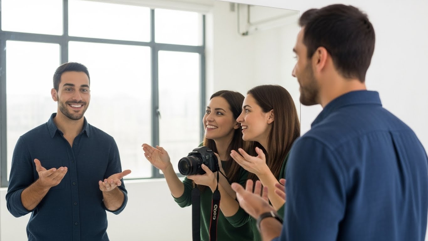 תרגול ביטוי פנים בסטודיו - התהליך המקצועי מאחורי הקלעים