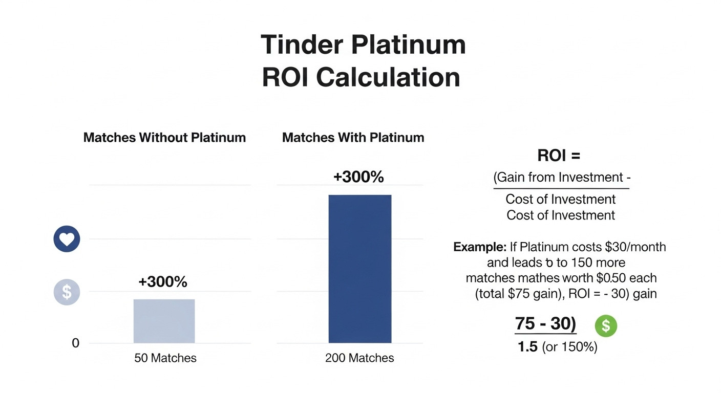 אינפוגרפיקה המציגה החזר השקעה של Tinder Platinum