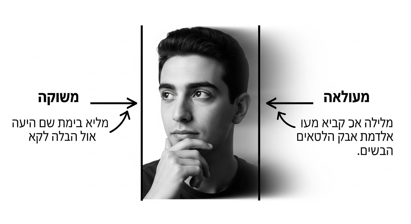 דיאגרמה של עקרונות גשטלט בתפיסה ויזואלית - איך המוח מפריד בין דמות לרקע בתמונות דייטינג