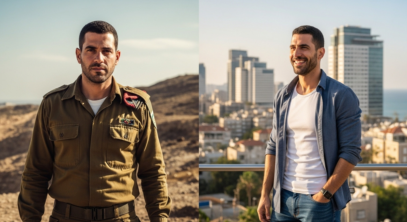 השוואה לפני ואחרי - מצבא לפרופיל דייטינג מודרני
