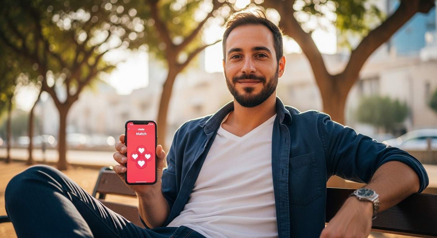 גבר ישראלי עם מאצ' בטינדר בעקבות צילום לטינדר מקצועי