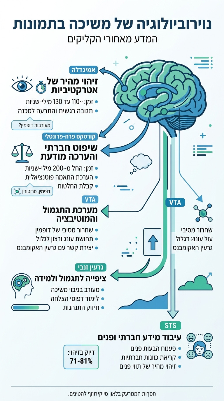 נוירוביולוגיה של משיכה בתמונות - מדע מאחורי הקליקים - infographic